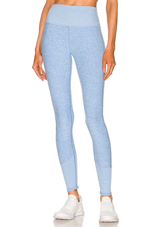 view 1 of 4 High Waist AloSoft Lounge Legging in Tile Blue & White Heather
