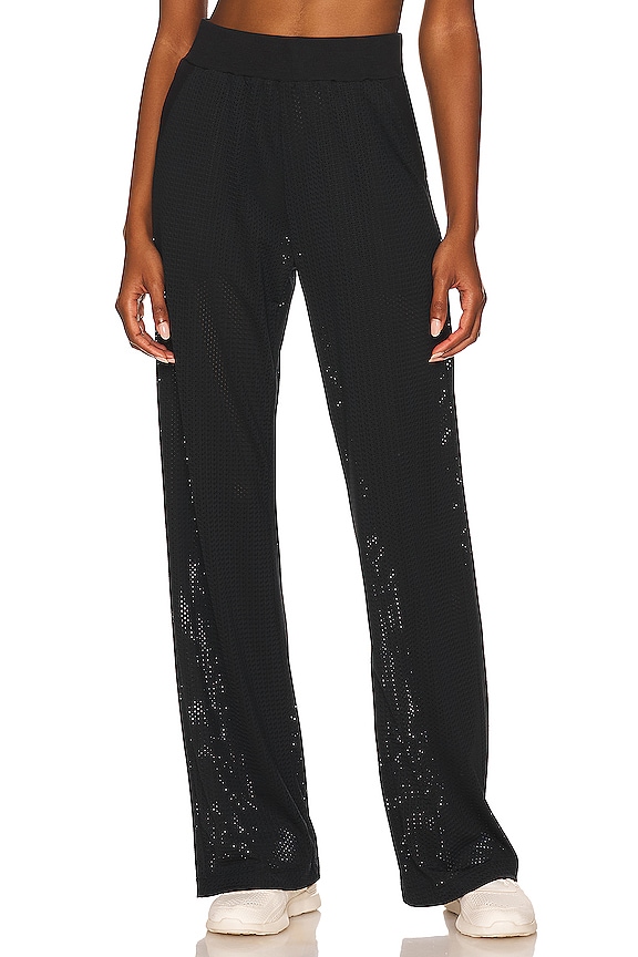 alo Mesh All-Star Wide Leg Pant in Black | REVOLVE