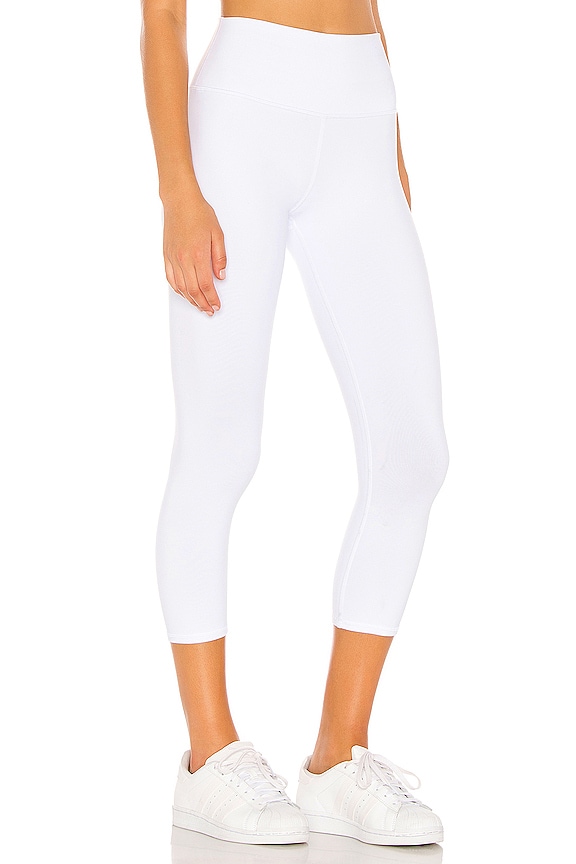 view 2 of 4 High Waist Airbrush Capri Legging in White