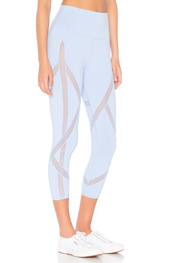 view 2 of 4 High Waist Laced Capri Legging in UV Blue