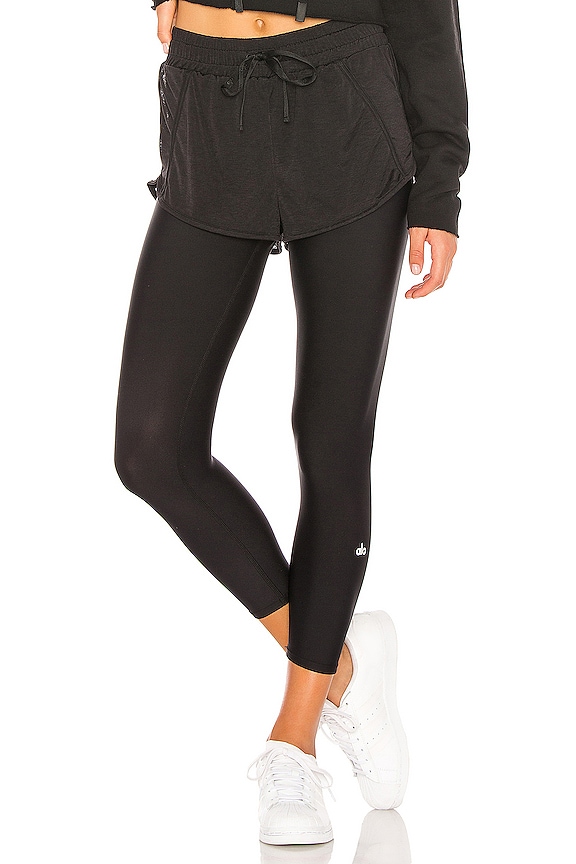 view 1 of 4 High Waist 2 In 1 Capri Legging in Black