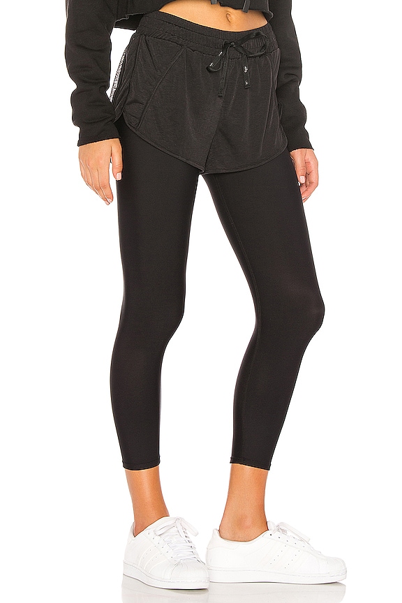 view 2 of 4 High Waist 2 In 1 Capri Legging in Black