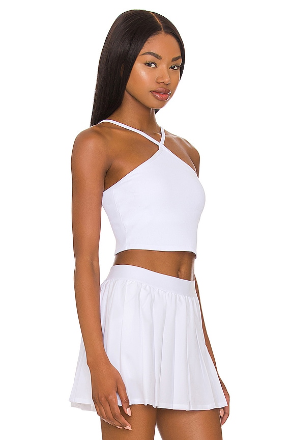 view 2 of 4 Goddess Ribbed Cross Crop Top in White
