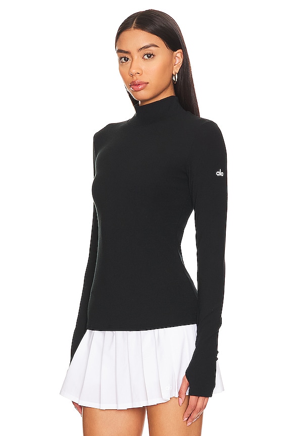 view 2 of 4 Wellness Ribbed Long Sleeve in Black