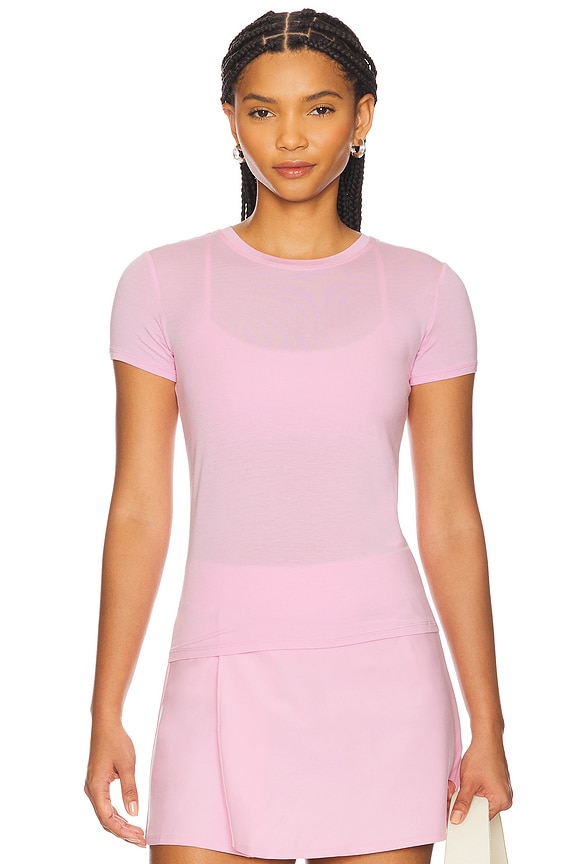 view 1 of 4 All Day Short Sleeve Top in Sweet Pink