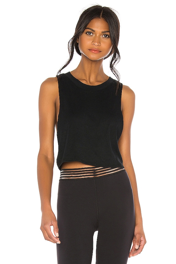 view 1 of 4 Heat Wave Crop Tank in Black