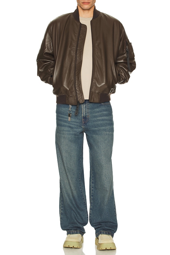 view 2 of 6 Leather MA-1 Flight Jacket in Espresso