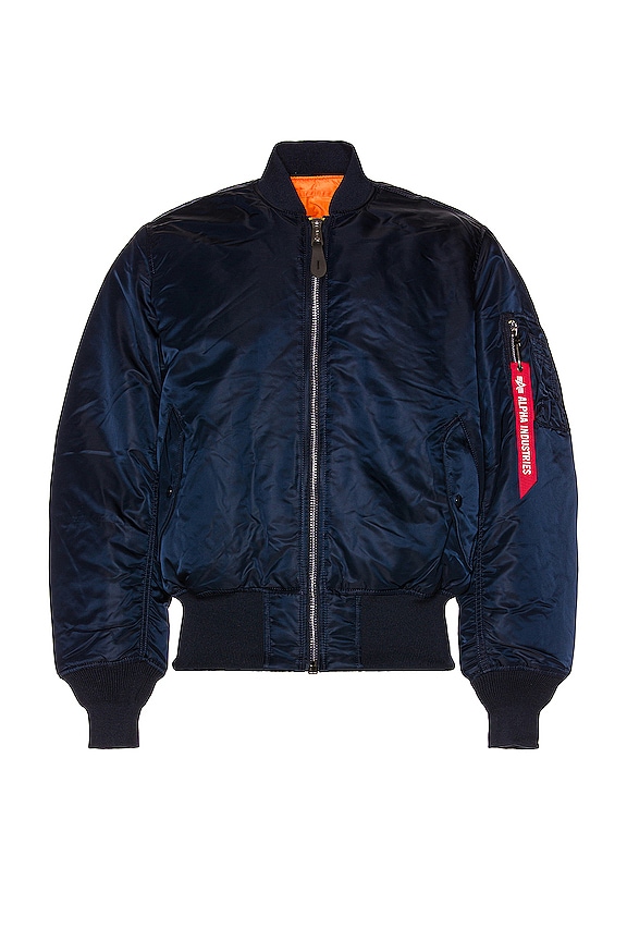 ALPHA INDUSTRIES MA-1 Bomber Jacket in Replica Blue | REVOLVE