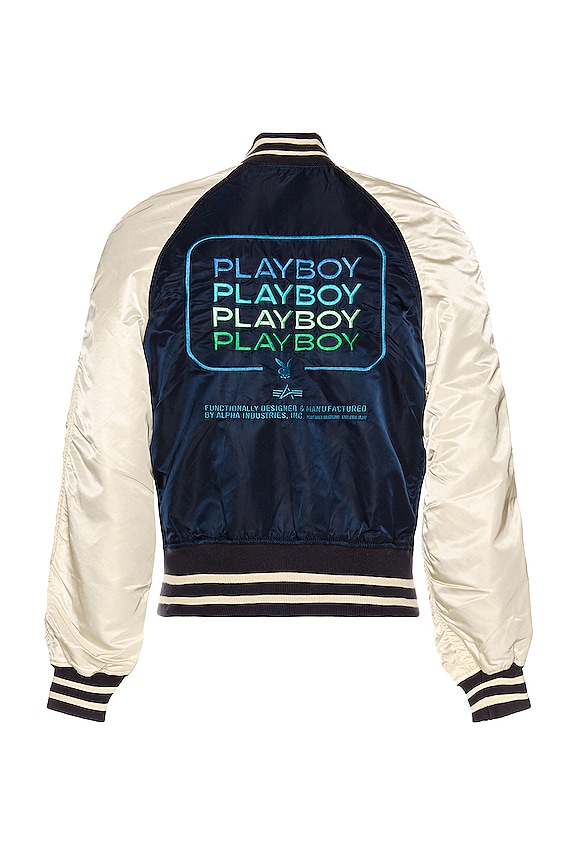 view 1 of 3 Playboy Multi Stack Bomber in Replica Blue