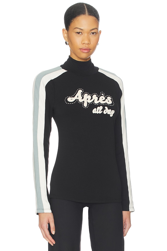 view 2 of 4 Apres All Day Mockneck Sweater in Black & Silver Blue