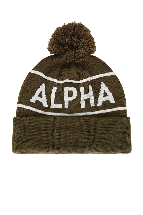 view 2 of 3 Essential Pom Beanie in Olive