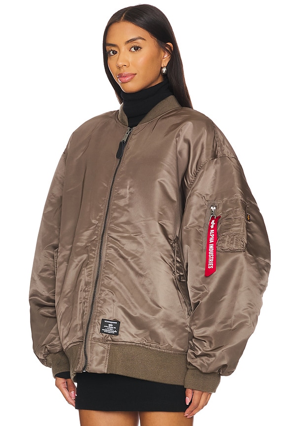 view 2 of 6 Oversized Ma-1 Flight Jacket in Coyote Brown