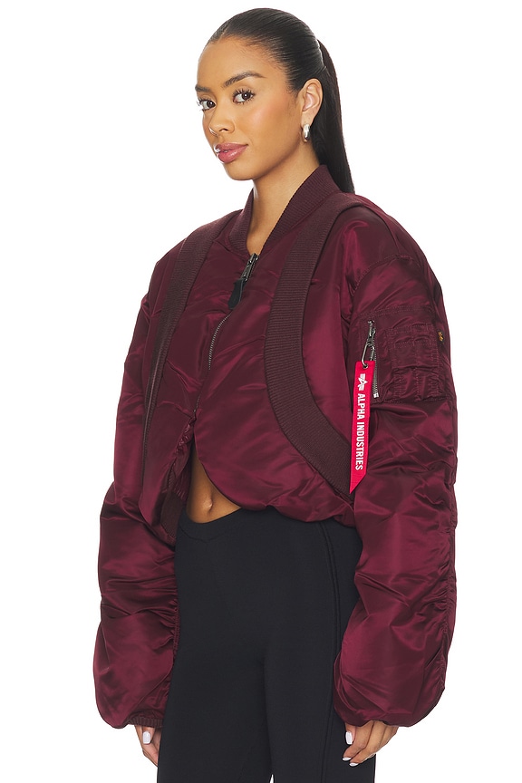 view 2 of 5 Ma-1 Knit Rib Flight Jacket in Cedar Red