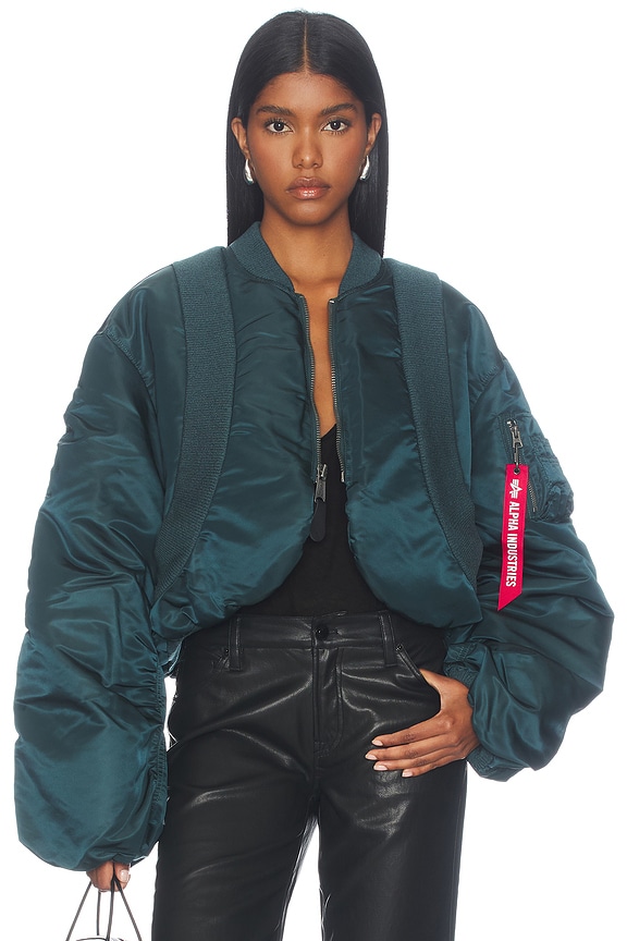 view 2 of 6 Ma-1 Oversized Fit Flight Jacket in Midnight Teal
