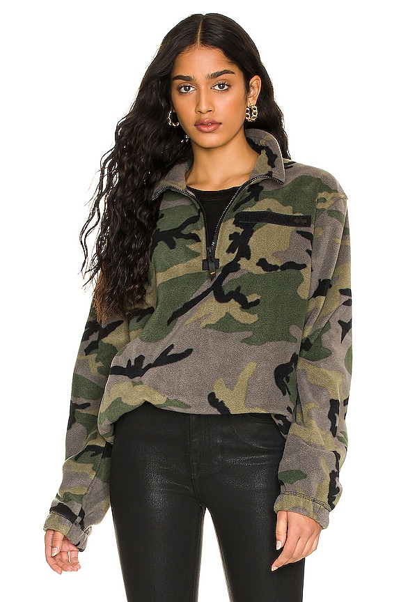 view 1 of 4 Quarter Zip Fleece Pullover in Woodland Camo