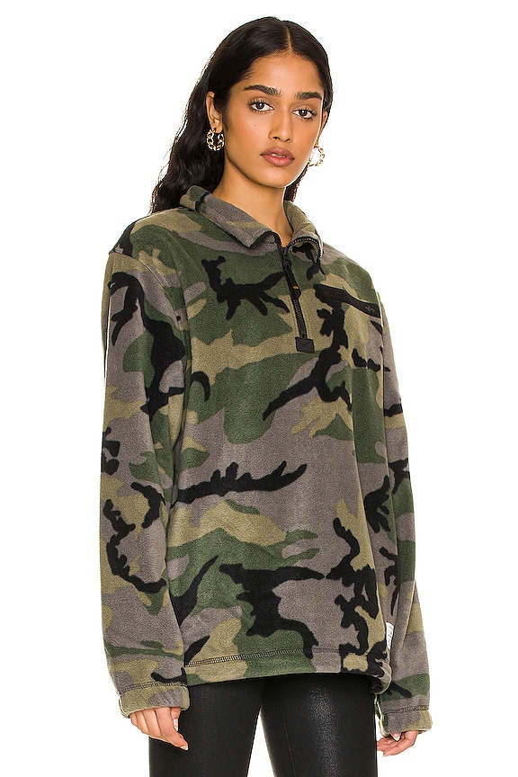 view 2 of 4 Quarter Zip Fleece Pullover in Woodland Camo