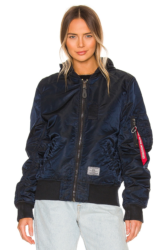 view 2 of 7 CHAQUETA MA-1 HOODED BATTLEWASH in Replica Blue