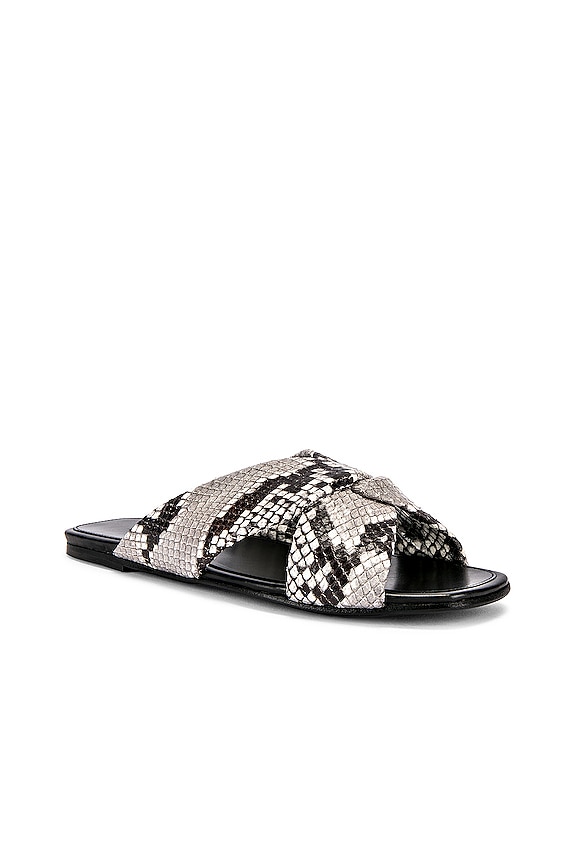 ALUMNAE Turban Slide Sandal in Natural Python | REVOLVE
