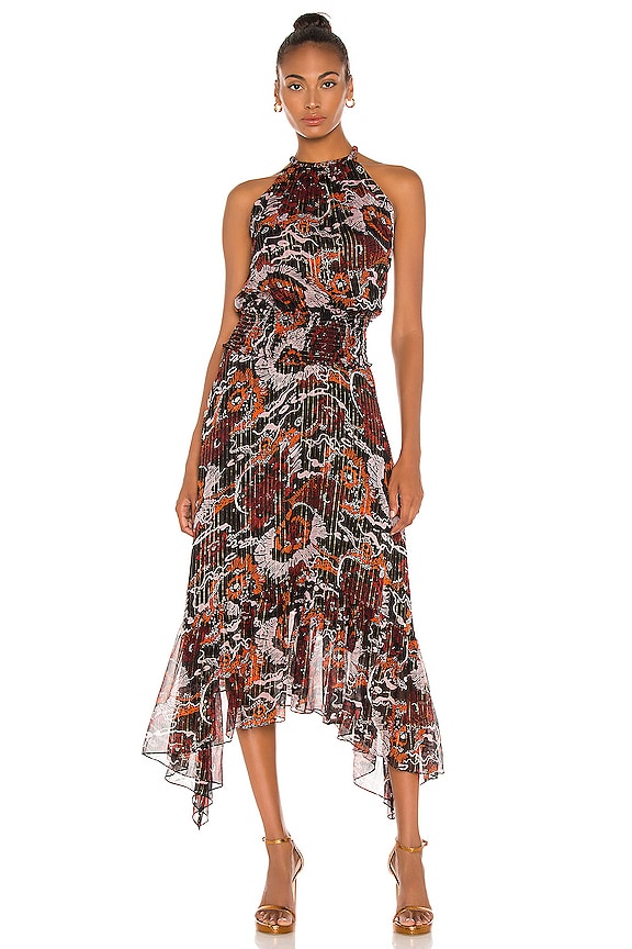 view 1 of 5 ROBE MAXI BARDOT in Black & Red Multi