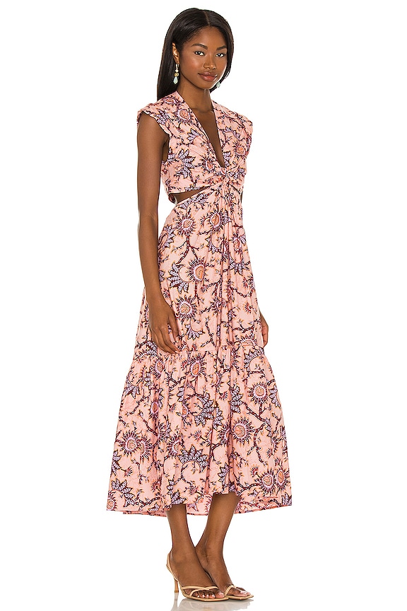 view 2 of 3 VESTIDO ALEXANDRIA in Salmon & Red