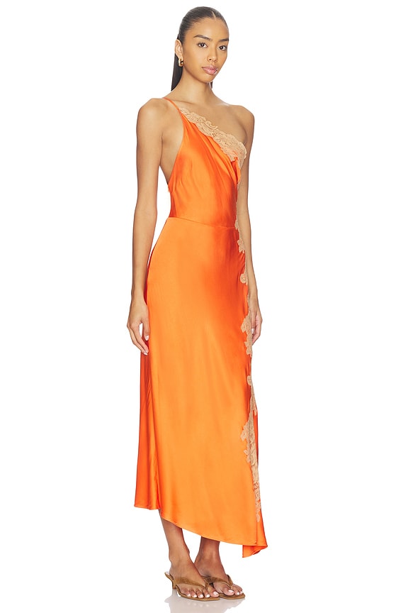 view 2 of 4 VESTIDO LOU in Vivid Orange & Pale Blush