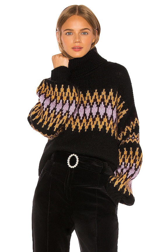 view 1 of 4 Tracey Sweater in Black, Bordeaux & Lilac