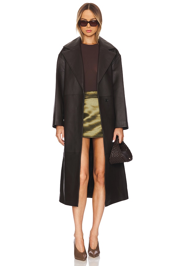 view 2 of 4 TRENCH EN CUIR JAX in Ganache