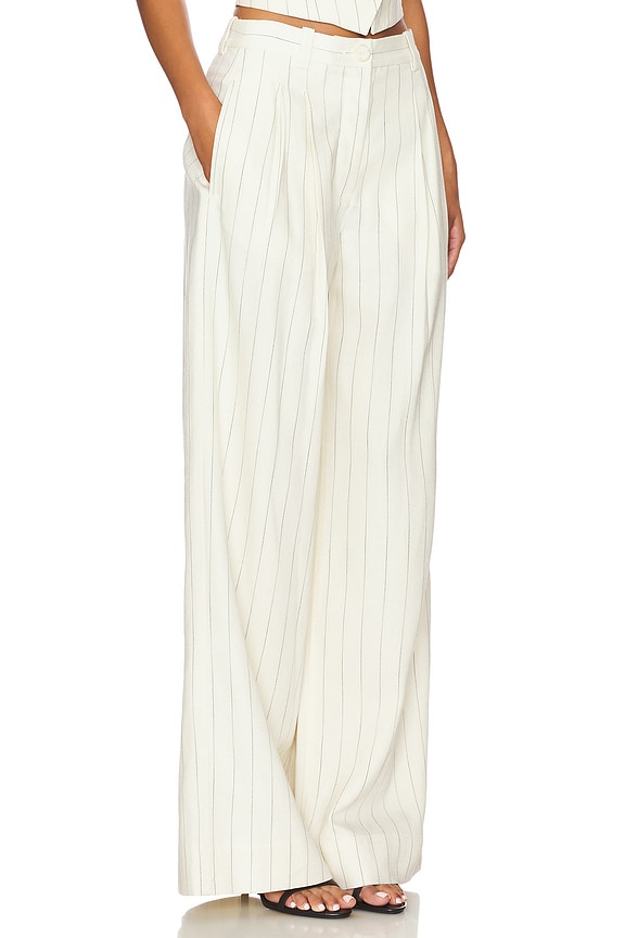 view 2 of 6 Alfie Pant in Cream & Black Stripe