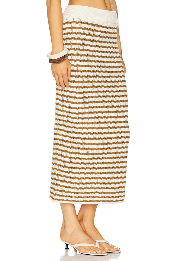 view 2 of 6 Alexis Skirt in Parchment & Aged Bronze Stripe