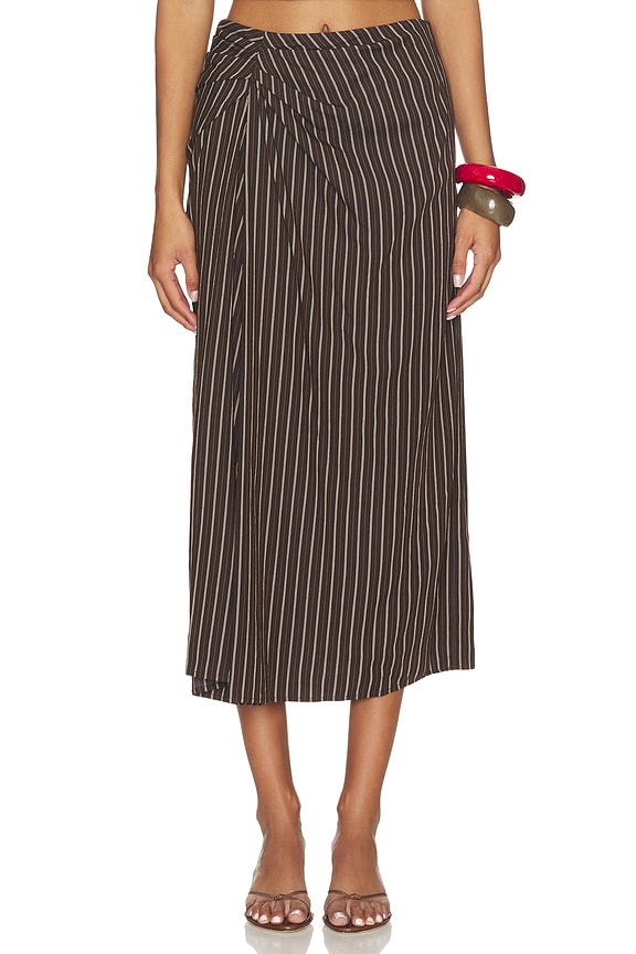 view 1 of 6 Jean Skirt in Ganache Stripe