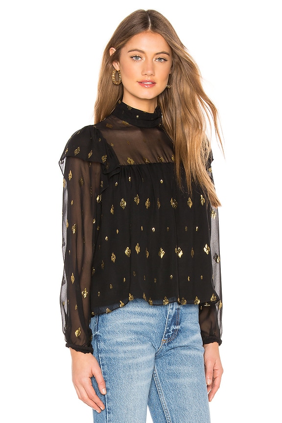 view 2 of 4 MELONI トップ in Black & Gold