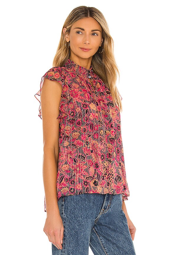 view 2 of 5 Hayley Top in Dark Navy & Hot Pink