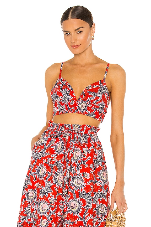 view 1 of 4 Lana Bra Top in Apple Red & Pink