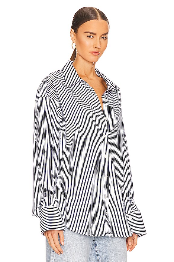 view 2 of 4 Monica Top in Dark Sapphire Stripe