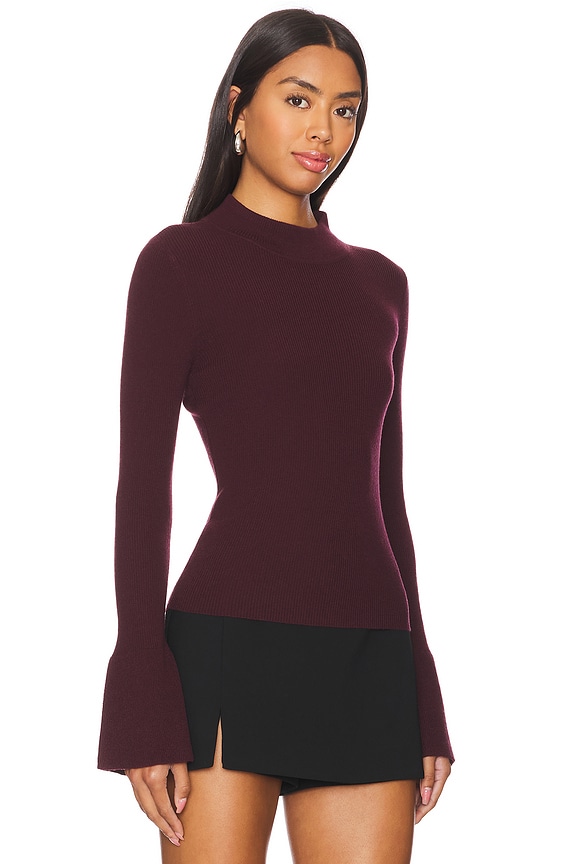 view 2 of 4 PULL COL ROULÉ DEVIN in Deep Carob