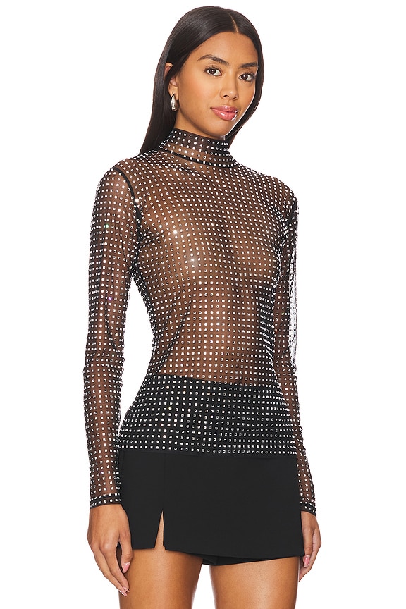 view 2 of 5 TOP MAILLE FILET JAMES in Black & Silver