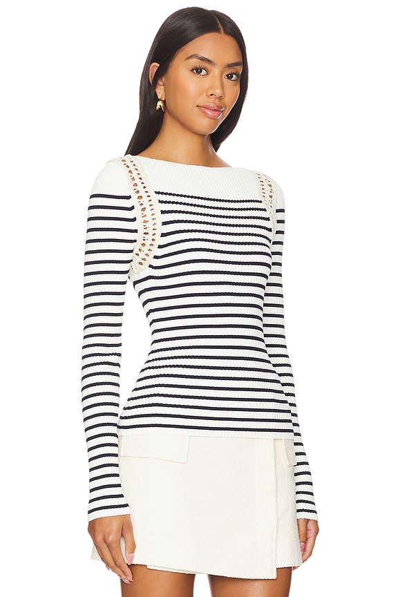 view 2 of 5 Isa Top in Navy & Bone