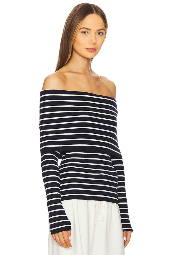 view 2 of 4 Evelyn Top in Midnight & White