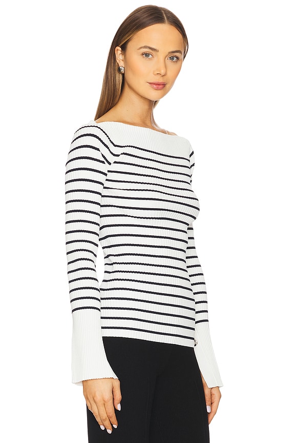 view 2 of 4 Anya Top in Off White & Dark Sapphire