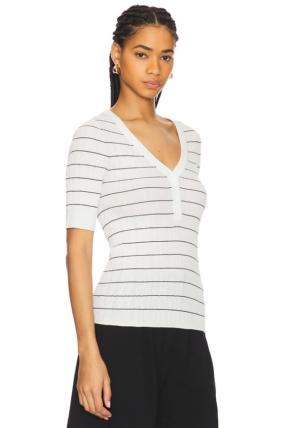 view 2 of 4 Francis Top in Bright White & Navy