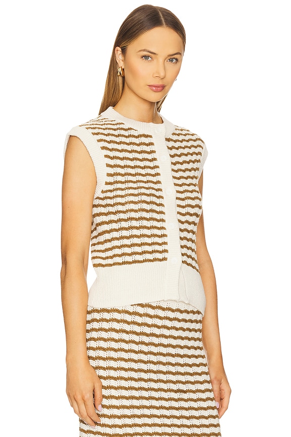 view 2 of 5 Margo Top in Parchment & Aged Bronze Stripe