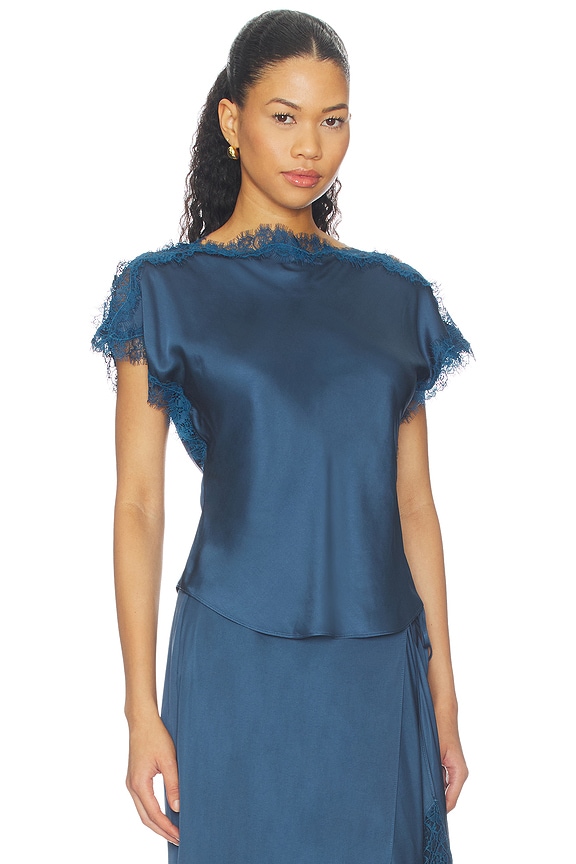 view 2 of 5 Luna Top in Ash Blue & Ash Blue