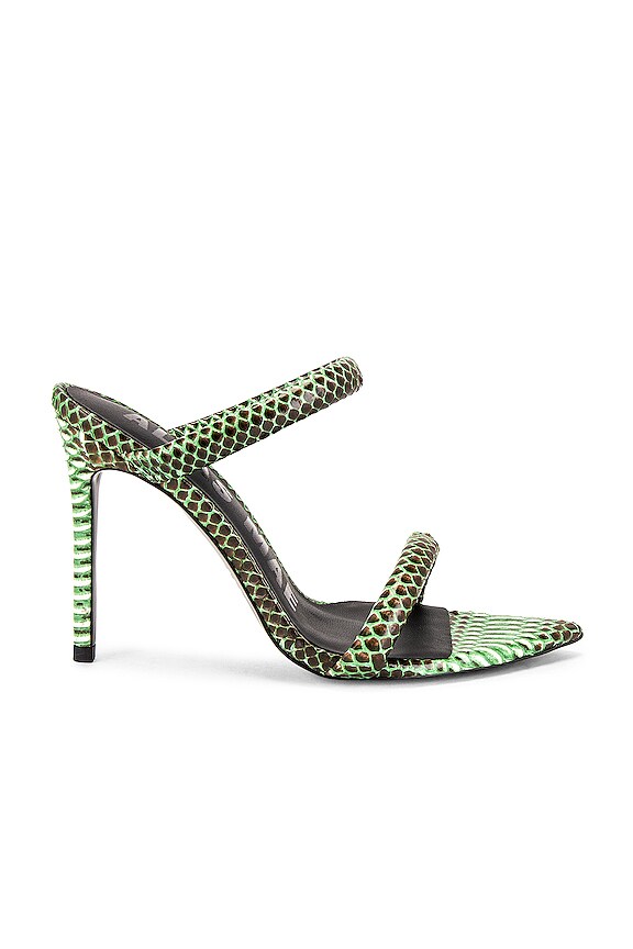 view 1 of 2 Dua Stiletto Mule in Green Snakeskin