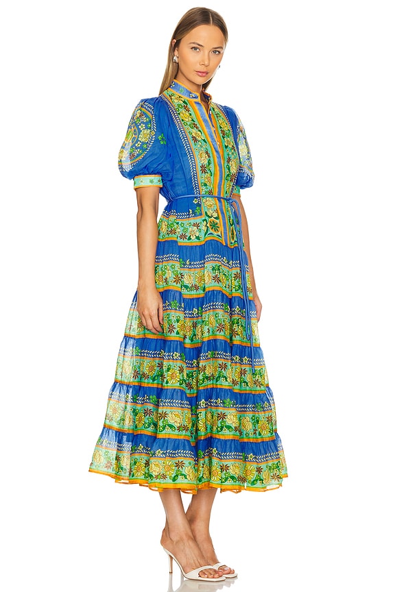 view 2 of 3 LINDA TIERED ミディ丈ドレス in Cobalt