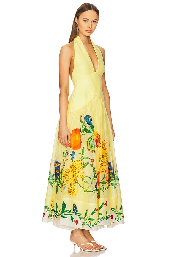 view 2 of 3 Dahlia Halter Gown in Lemon