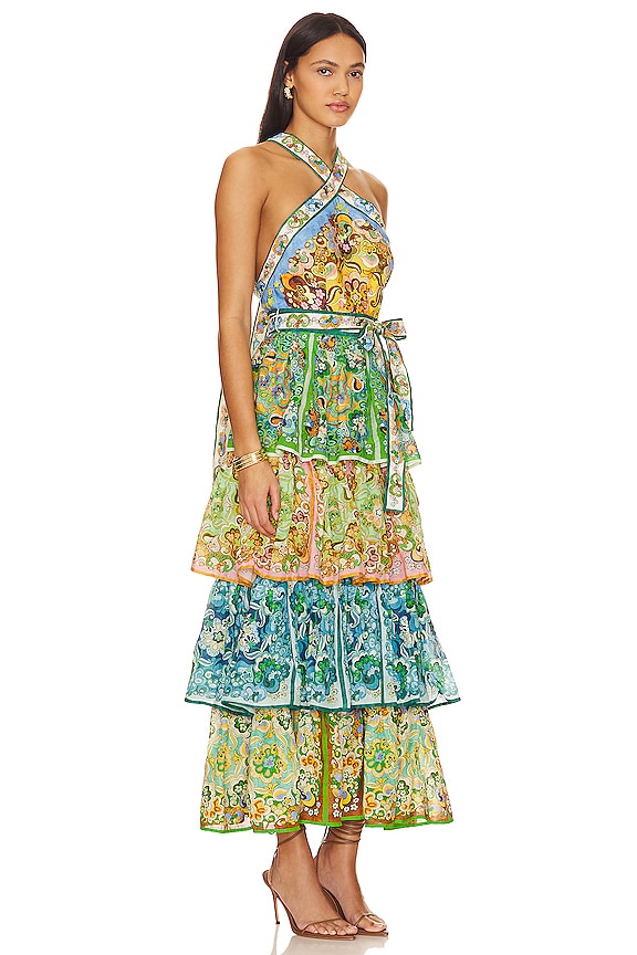 view 2 of 3 Dreamer Tiered Halter Dress in Multi