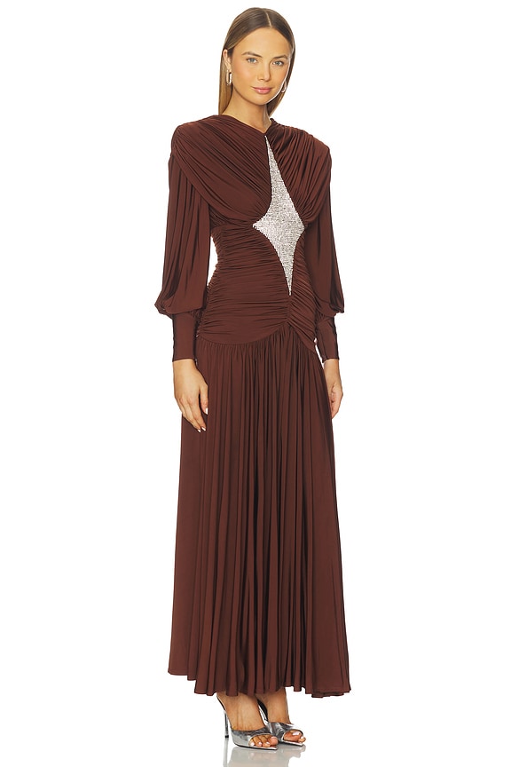 view 2 of 4 Silvio Ruched Midi Dress in Chocolate