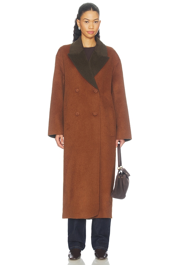 view 2 of 5 Sable Applique Coat in Carmel