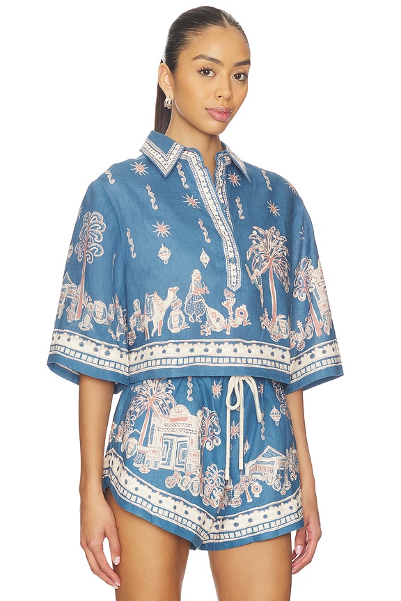 view 2 of 4 Acacia Cropped Shirt in Blue