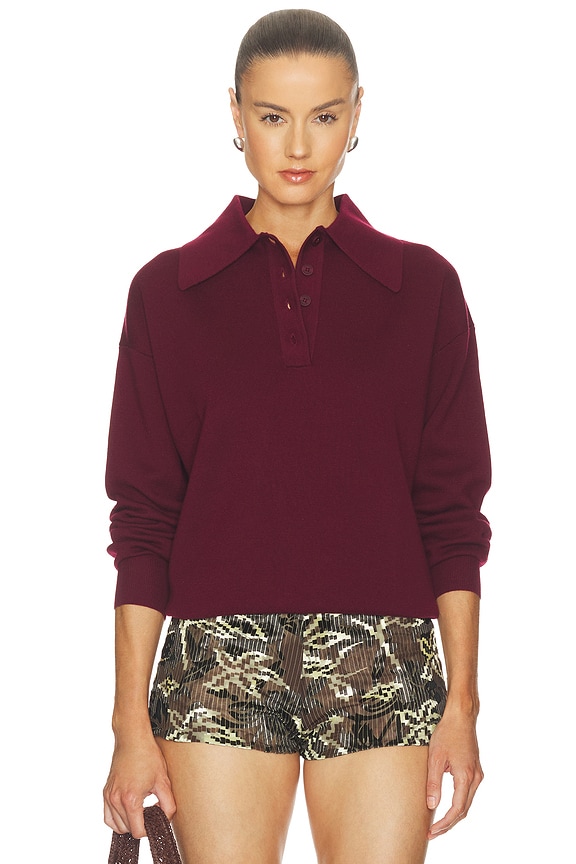 view 1 of 4 BLUSA PÓLO DE MALHA CLAUDIA in Plum
